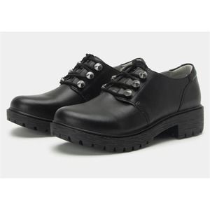 Alegria Womens Resa Vegan Leather Platform Lug Loafer Shoes - Black NIB